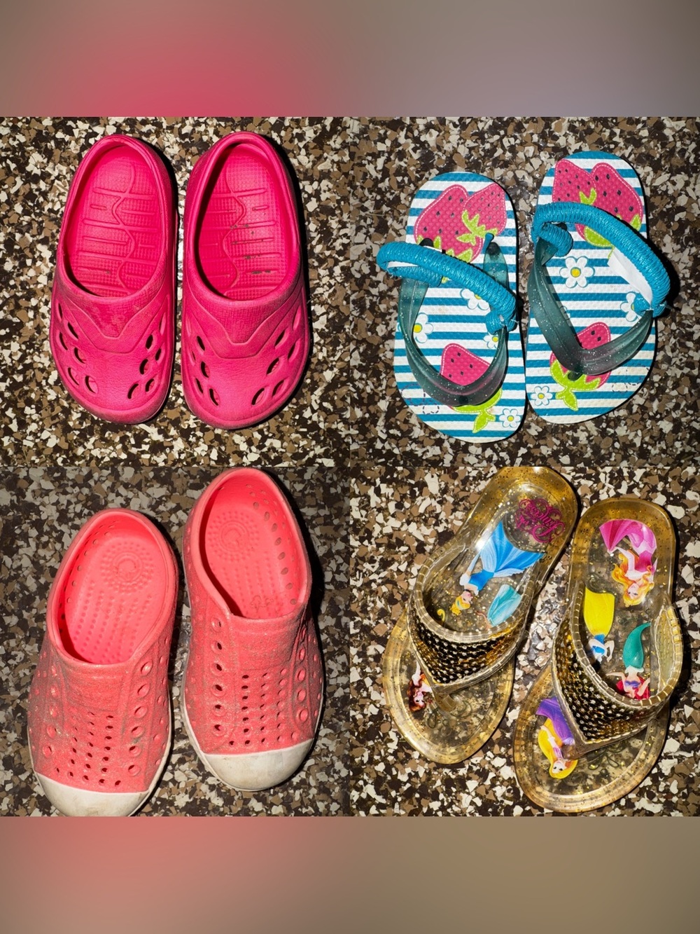 Toddler Girls Shoe Bundle Size C6 | Water Shoes Disney Sandals - Picture 1 of 5